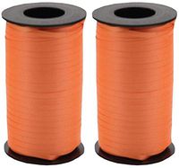 2-Pack - Berwick Splendorette Crimped Curling Ribbon, 3/16-Inch Wide by 500-Yard Spools, Orange