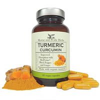 Mortar and Pestle Herbs Turmeric Curcumin Capsules - Extra Strength - 1000mg Pure Organic Turmeric supplement, 95% Standardized Curcumin Extract with BioPerine pepper and Ginger - Made in USA