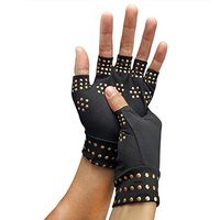 Compression Arthritis Gloves, Half Finger Pressure Gloves Daily Care Stress Health Care Gloves Arthritis Pain Relief(3 Pcs),Gold