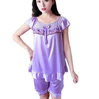 Women's Sexy Lace V-Neck Nightdress Lingerie Sleepwear Sexy Pajamas Purple