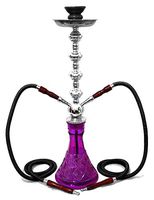 2 hose 26" Purple Hookah shisha nargila bar narguile nargile glass water pipes