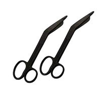 LAJA IMPORTS 2 Pieces of Lister Bandage Scissors One Large Ring 5.5" Tactical All Black