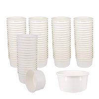Belinlen 100 Count 6 OZ Disposable White Ice Cream Cups Medium Hot and Cold To Go Cups Paper Cup Takeout Food Container