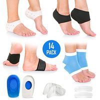 Plantar Fasciitis Foot Pain Relief 14-Piece Kit – Premium Planter Fasciitis Support, Gel Heel Spur & Therapy Wraps, Compression Socks, Foot Sleeves, Arch Supports, Heel Cushion Inserts & Heel Grips