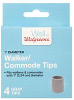 Walgreens Walker/Commode Tips 1 inch Gray 4.0 ea (Pack of 1)