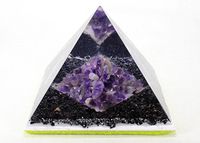 Orgone Pyramid - Emf Protection - Energy Generator - Crystal Pyramid - Obsidian Tourmaline Amethyst - Orgonite Pyramid - Powerful