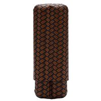 LUBINSKI Leather Cigar Case,Protable Travel 2- Fingers Brown Cigar Humidor Case Packed with Nice Gift Box (Brown)