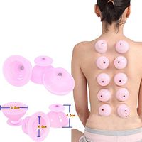 12Pcs/Set New Pink Health Care Silicone Cupping Family Body Massage Helper Anti Cellulite Vacuum Silicone Slimming Cupping