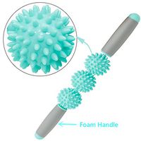 YEEYOUNG Yoga Massage Roller Stick Pressure Point Massager-Back Massage Roller Muscle Roller for Muscle Exercise Massage Roller 16'' 3 Balls Blue