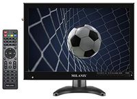 Milanix 14" Portable Digital TV Battery Powered LED HD Television with HDMI, VGA, USB, SD, RCA, FM, AC/DC, Built in Digital Tuner, AV Inputs, and Remote Control