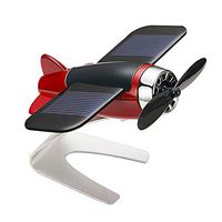 Gaoainn Christmas Supplies for Home Decoration，Car Auto Styling Solar Energy Rotating Aircraft Airplane Dashboard Decoration - Red