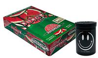 Herb Airtight Container Fresh Kettle with Juicy Jay's Watermelon 1.25 Flavored Hemp Rolling Papers 24 Count Box DC Crafts Nation- Happy Face