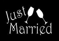 CCI Just Married Decal Vinyl Sticker|Cars Trucks Vans Walls Laptop| White |6.5 x 4 in|CCI1418