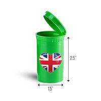 United Kingdom Flag Heart First Aid Case Pill Container ID 4552G