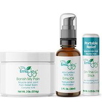 Soothe My Pain Kit: Banish My Pain Salve, Pure Emu Oil and On The Go Stick for Arthritis Fibromyalgia Lichen Sclerosus Back Pain Muscle Pain Joint Pain Leg Cramps