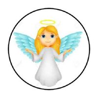 HotSaleStore Sticker Seals 48 Angel Blue Wings!! Envelope Seals Labels Stickers 1.2" Round