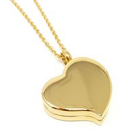 Amour Heart Pill Necklace - Polished Heart Locket with Strong Magnetic Closure - Medication Necklace - Keep Your Medication Securely with You at All Times - Locket Necklace with 26 Inch Chain (Gold)