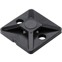 HellermannTyton 151-00432 VHB Adhesive Bases, .14" Max tie width, .75'' Length/Width, .12'' Hole Dia., PA66, Black, 100/pkg