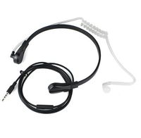 Black Universal 3.5mm FBI Plug Throat Mic Air Tube Covert Earpiece Headset Earphone Mic Compatible for 3.5mm Jack Enabled Devices, Such as Cell Phone, Smart Phone, Laptop, Computer