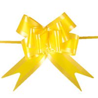 String Bows, Basket Pull Bows, 7.5in 100 Pack Elegant Gift Basket Wine Bottles Floral Pull Bows for Birthdays Easter Christmas Wedding Car Decoration Present Wrapping (7.5in 100P) (Yellow)