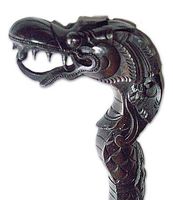 OMA Dragon Walking Stick Wood Carved Dragon Walking Cane Dragon Statue Brand