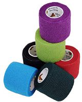 Elasti-Wrap 2 Inch Breathable, Latex Free, Self-Adherent, Self Adhesive, Cohesive Bandage Vet Wrap Assorted Colors (6 Rolls)