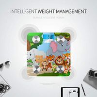 Cartoon Wild Animal in The Jungle Bathroom Body Scale Smart Weight Scale Smart Weigh Tracks 8 Key Compositions Analyzer Sync with Fitness Apps 400 Lbs