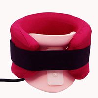 Glumlly Cervical Neck Traction Device Comfortable Fabrics,Air Neck Therapy Detachable Cloth Cover,Neck Stretcher Ergonomic Design,for Instant Neck Pain Relief,A