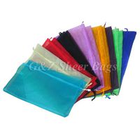 17 x 17 inch Large Sheer Drawstring Organza Gift Pouch (1 Dozen Diamond Blue)