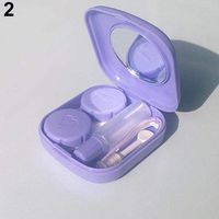 Grey990 Mini Lens Case Mirror Cute Pocket Travel Kit Easy Carry Container Holder Purple