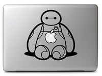 Big Hero 6 Baymax Sitting with Apple Logo - Macbook Air / Pro 13" 15" 17" Laptop Vinyl Decal Sticker