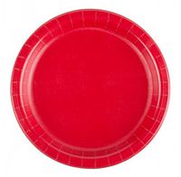 240 Red (10 Pks of 24) 7 Inch Wax Coated Plain Solid Color Dessert Cake Paper Plates