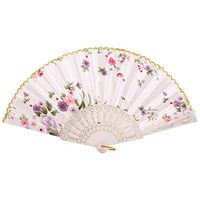 Chinese Retro Style Hand Held Folding Fan,Flower Fan,Dance Fan,Silk Fan Jepanese Girls' Handheld Fan