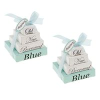 2x Something Old New Borrowed Blue Note Pads Small Nesting Box Wedding Decor