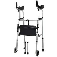QFXFL Aluminum Rollator Walker with Seat, Elderly Disabled Arms Walker Fitness Equipment ZQ003