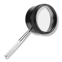 Handheld Magnifying Glass, Dual Lens Reading Magnifier Lens, Anti-Rust Handle Black