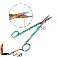 LAJA IMPORTS Multi Titanium Color Rainbow Kelly Scissors 6.25" Straight Stainless Steel