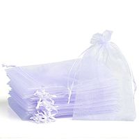 Naler 120 PCS Organza Drawstring Pouches Candy Jewelry Party Christmas Wedding Favor Gift Bags, 4"x6", White