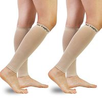 Compression Calf Sleeves (20-30mmHg) for Men & Women - Leg Compression Socks for Shin Splint,Running,Medical, Travel, Nursing (A - 2 Nude, Medium)