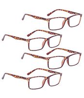 READING GLASSES 4 pack Stylish Readers Women (Tortoise, 3.00)