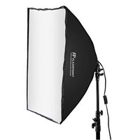 Flashpoint SoftBox, 70 watt Fluorescent Light Unit with Built in 19.5x27.5 Silver Soft Box, with AC Plug and Spiral Fluorescent 5500K Bulb (translates into 350watt) Bundle - with Light Stand