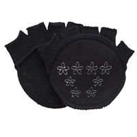 Healifty Forefoot Socks Pad No Show Five Toe Heelless Forefoot Half Boat Socks High-Heeled Fore Foot Cushion Sole Protectors Caps Covers (Blackï¼‰