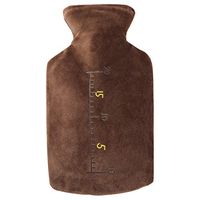 Topdo 1 Pcs Warm Hot Water Bottle with Plush Soft Cover Beautiful Plush Hand Warmers for Cold Winter Women Men Girls Boys Students 500ML Size 1421cm (Brown)