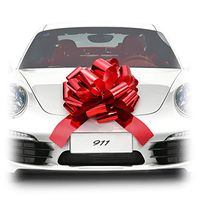 Zoe Deco Big Car Bow (Red, 18 inch, 1 Pack), Gift Bows, Giant Bow for Car, Birthday Bow, Huge Car Bow, Car Bows, Big Red Bow, Bow for Gifts, Christmas Bows for Cars, Gift Wrapping, Big Gift Bow