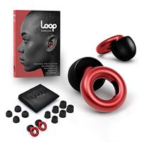 Loop Earplugs - Perfect for Work, Study, Motorcycle, Concerts & Overall Noise Reduction - Loud Becomes Quiet - 20 dB High Fidelity Hearing Protection - Reusable Silicone & Foam Tips - Red