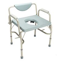 Adumly Over-Sized Drop-Arm Commode Chair, Heavy Duty Steel Frame, 550 lb. Capacity