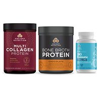 Ancient Nutrition Essentials Bundle - Multi Collagen Protein, Bone Broth Protein Chocolate, SBO Probiotic 50 Billion CFU