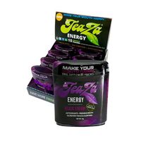 TeaZa Energy Smokeless Tobacco Alternative (8 pk. Black Cherry - Flip Tops) Quit Chewing and Dipping Tobacco Snuff - Nicotine Free Herbal Energy Pouch - Flavored Tobacco Free Chew - Black Cherry