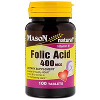 Mason Natural folic Acid 400 Mcg Dietary Supplement Tablets - 100 tabs