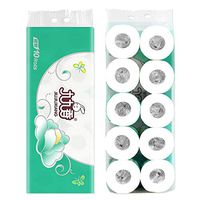 Jiaju 4-Ply 10 Rolls Toilet Paper | Household Hollow Replacement Roll Paper | Bathroom Toilet Tissue | Hand Towels | Paper Towels Pack of 10 Rolls